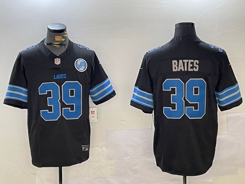 Men Detroit Lions #39 Bates Black three generations 2024 Nike Limited NFL Jersey style 2->->